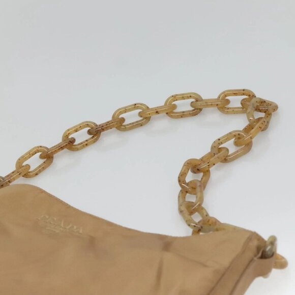 PRADA Chain Shoulder Bag Nylon Beige Auth th6074 - Picture 9 of 16